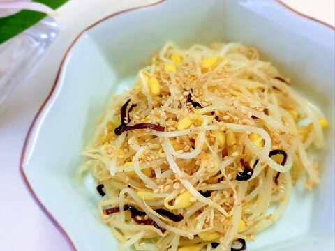 麹生活しましょ☘️豆もやしと塩昆布の塩麹和えꕤ୭*